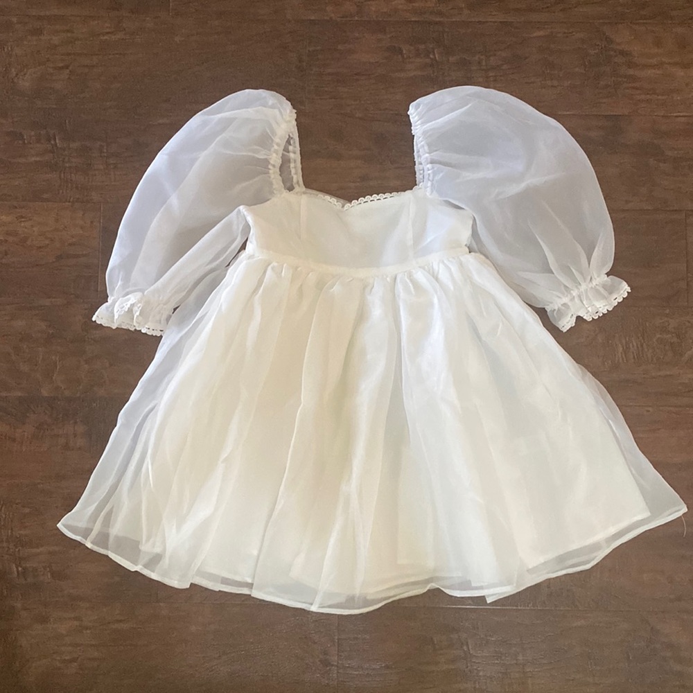 Vici’s White Lovers Puff Sleeve Babydoll Dress